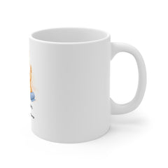 Yoga Cat Mug — "I'm Just Here for the Shavasana" 11oz Ceramic Coffee Cup