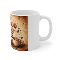 Coffee Mug — “Today’s Good Mood Is Sponsored By Coffee” Retro Ceramic Coffee Cup