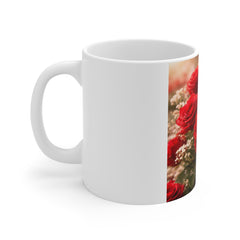 Red Rose Bouquet Mug — Floral Coffee Cup for Gifts & Valentine's Day