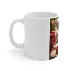 Bulldog in Tweed 11oz Mug — Funny British Dog with Pint & Cigar