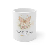 Trust the Journey Butterfly Mug — Inspirational Floral Coffee Cup