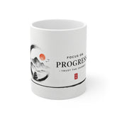 Inspirational Progress Mug — Focus on Progress, Trust the Journey Ceramic Coffee Cup