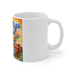 Happy Strong Vibes Mug — Colorful Motivational Coffee Cup