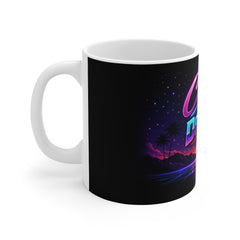 Chase The Dream Mug — Retro 80s Sunset Neon Coffee Cup