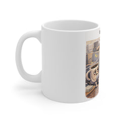 Work Reality Coffee Mug — Funny Office Battery Cup Illustration 11oz