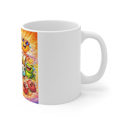 Funny Vibes Mug - Colorful Emoji & Kawaii Snack Coffee Cup