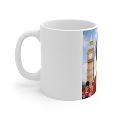 British Guard Corgi Mug — Cute UK Souvenir Coffee Cup with Big Ben and Union Jack