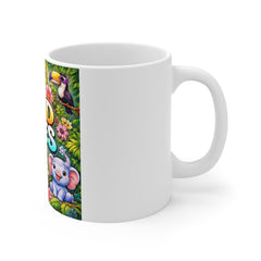 Wild Vibes Jungle Mug — Cute Cartoon Animal Coffee Cup (11oz)