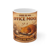 This Is My Office Mood Mug — Cat Sleeping on Keyboard 'Leave Me Alone' Coffee Cup