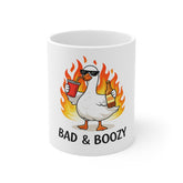 Bad & Boozy Mug — Funny Party Goose Coffee Cup