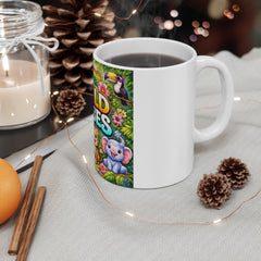 Wild Vibes Jungle Mug — Cute Cartoon Animal Coffee Cup (11oz)