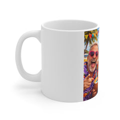Party Friends Photo Mug – Funny Tropical Celebration Coffee Cup