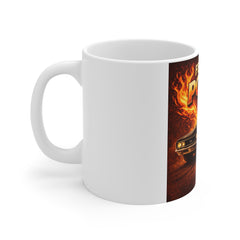 Feel the Power Muscle Car Mug — Retro Racing Coffee Cup