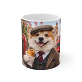 Corgi in London 11oz Mug — Cute British Tea Time Coffee Cup