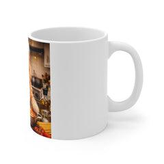 Cat Chef Mug — Cute Orange Cat Cooking Coffee Cup, Funny Kitchen Gifts for Cat Lovers