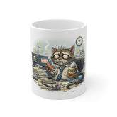 11oz Mug — Chaotic Office Cat Coffee Cup (Funny Work Stress Gift)