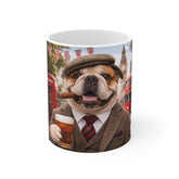 Bulldog in Tweed 11oz Mug — Funny British Dog with Pint & Cigar