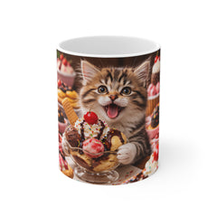 Cute Funny Kitten 11oz White Mug