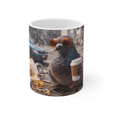 Coffee Pigeon Mug — Funny Urban Bird with Sunglasses, Cigarette & Coffee 11oz