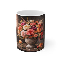 Floral Still Life 11oz Mug — Vintage Bouquet Coffee Cup