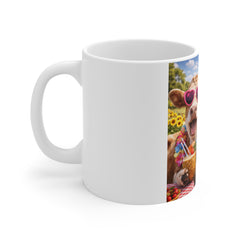 Funny Cow Beach Party Mug — Cute Cows in Sunglasses Coffee Cup