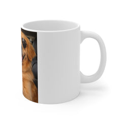 Golden Retriever Driving Coffee Mug – Funny Dog with Sunglasses Iced Coffee 11oz