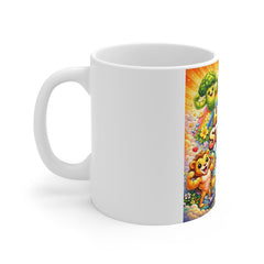 Happy Strong Vibes Mug — Colorful Motivational Coffee Cup