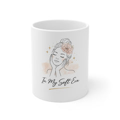 In My Soft Era Ceramic Coffee Mug — Feminine Floral Illustration