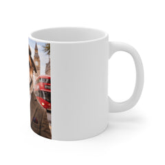 Bulldog in Tweed 11oz Mug — Funny British Dog with Pint & Cigar