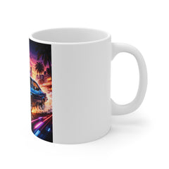Retro Muscle Car 11oz Mug — Neon Nightcity Cruise Coffee Cup