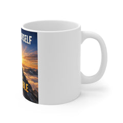 Believe in Yourself Mug — Inspirational Mountain Climber Coffee Cup ("Be Unstoppable")