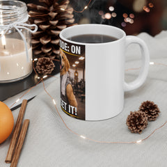 Beast Mode: On Mug — Funny Gym Dog Coffee Cup, "Let’s Get It!" Motivational Workout Mug