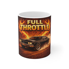 Full Throttle Muscle Car Mug – 11oz Racing Coffee Cup
