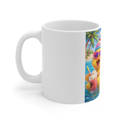 Cute Summer Duck Mug – Colorful Tropical Ducks with Sunglasses & Ice Cream, Fun Beach Coffee Cup