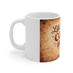 Life Happens, Coffee Helps Mug — Vintage Coffee Lover 11oz Ceramic