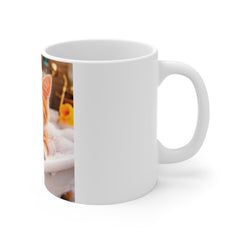 Cute Kitten in bath 11oz White Mug