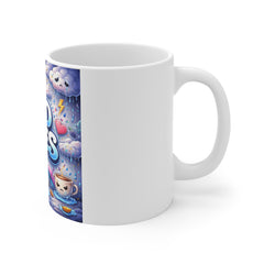 Sad Vibes Ceramic Coffee Mug — Cute Kawaii Rainy Day Design