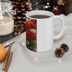 Red Rose Bouquet Mug — Floral Coffee Cup for Gifts & Valentine's Day