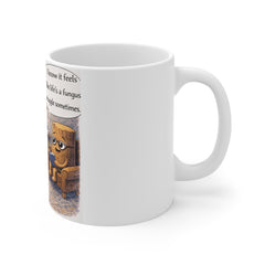 Therapist Cookie Comic Mug — 'Low Elf-steem' Humorous Mental Health Coffee Cup
