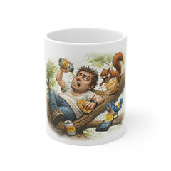 Funny 'Squirrel Stole My Snacks' Coffee Mug — Humorous Relaxing Lazy Day Gift