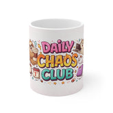 Daily Chaos Club Mug — Cute Sloth Coffee Morning Humour Gift