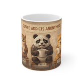 Coffee Addicts Anonymous Mug — Cute Panda, Owl & Cat Coffee Lover Gift