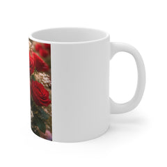 Red Rose Bouquet Mug — Floral Coffee Cup for Gifts & Valentine's Day