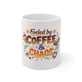 Fueled by Coffee & Chaos Mug — Funny Gift for Coffee Lovers