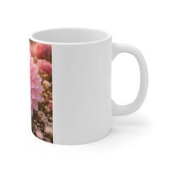 Pink Dahlia Floral Mug — Vintage Garden Coffee Cup, Mother's Day Gift