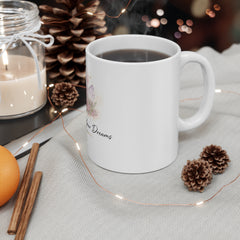 Manifest Your Dreams Mug — Crystal Floral Inspirational Coffee Cup