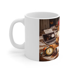 Funny Golden Retriever Coffee Mug – Cute Dog with Coffee & Wine 11oz Ceramic Mug