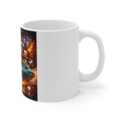 American Muscle Mug — Classic Muscle Car Coffee Cup with Eagle & Flags