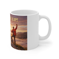 Don't Give Up Coffee Mug — 'Great things take time' Motivational Hiking Sunrise Mug