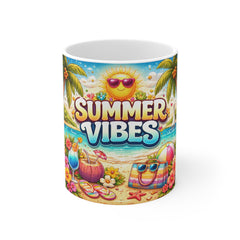 Summer Vibes Mug – Colorful Beach Scene Coffee Cup